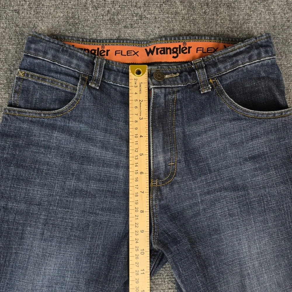 Wrangler Flex Boys Regular Fit Straight Leg Jeans Blue Dark Wash Size 16 Regular
